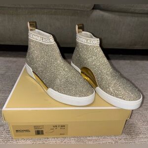 Michael Kors Metallic Gold Grover slip on shoes